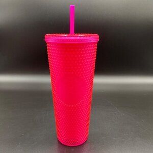 Starbucks Limited Edition Studded Matte Neon Pink 24oz Tumbler